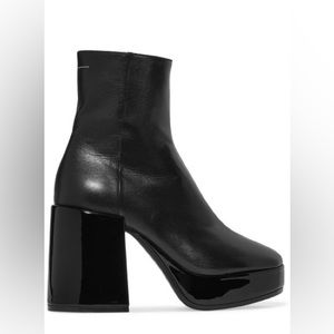 MM6 MAISON MARGIELA – LEATHER PLATFORM ANKLE BOOTS